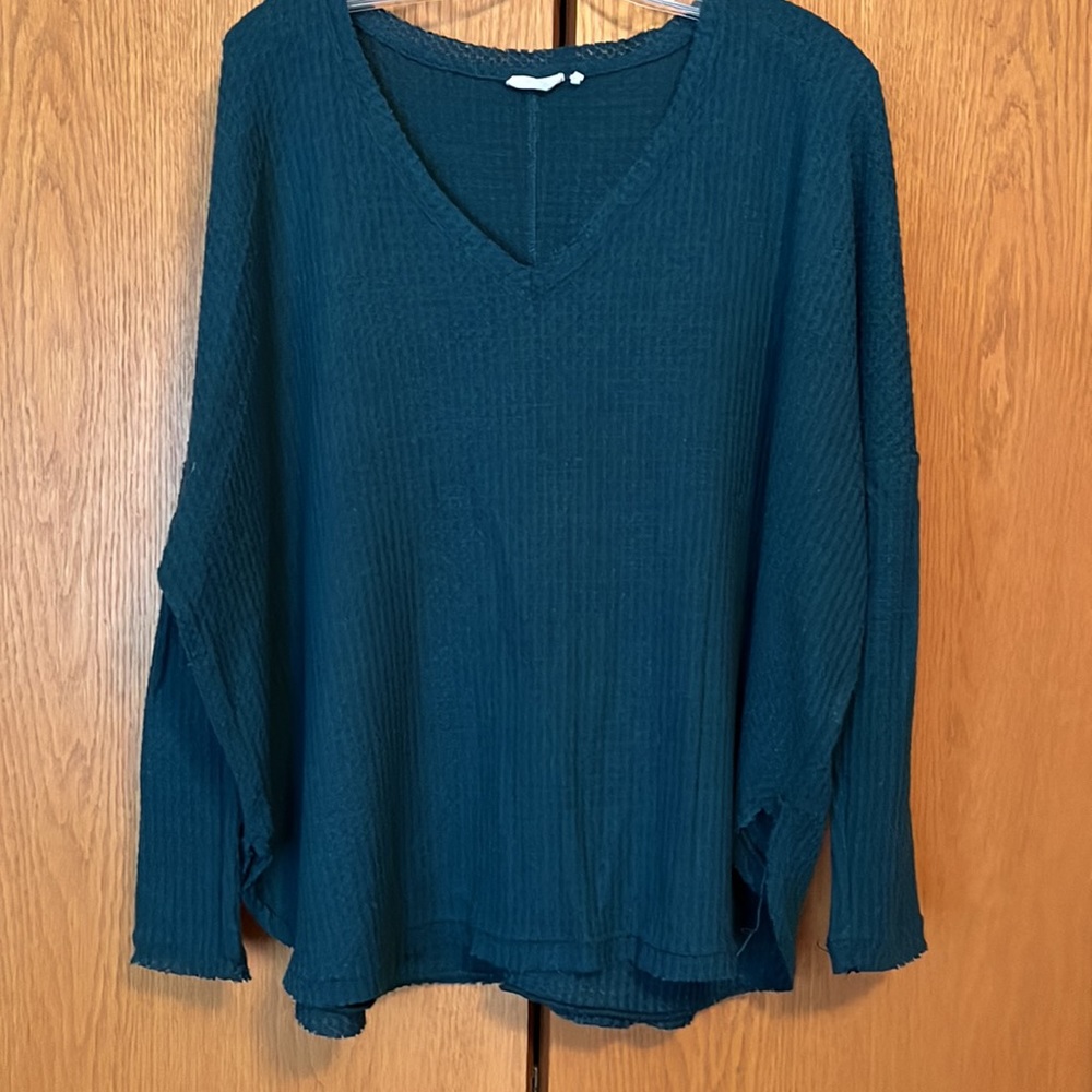 Out From Under Forest Green Waffle Texture Sweater